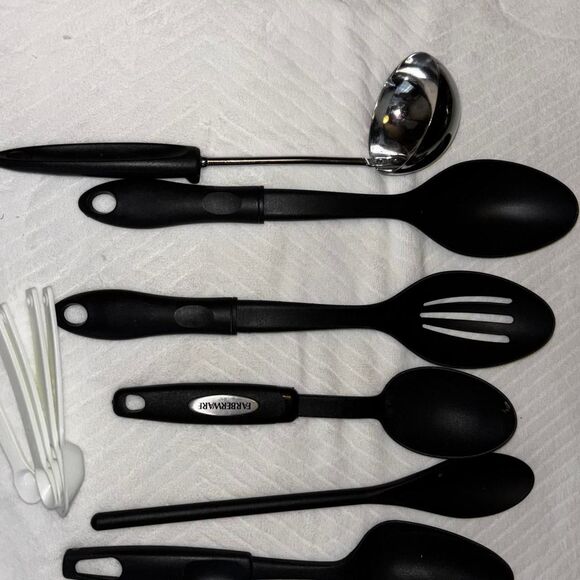 Large Kitchen Utensil Lot Mixed Spoons Spatulas Ladle Whisk Tongs Cooking Tools - Picture 2 of 5